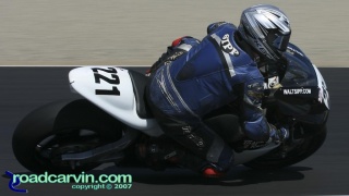 2007 AMA Formula Xtreme - Charles Sipp T3: Charles Sipp on the Bison Racing/Buell/Blue Springs H-D sponsored Buell XB12R in turn 3.